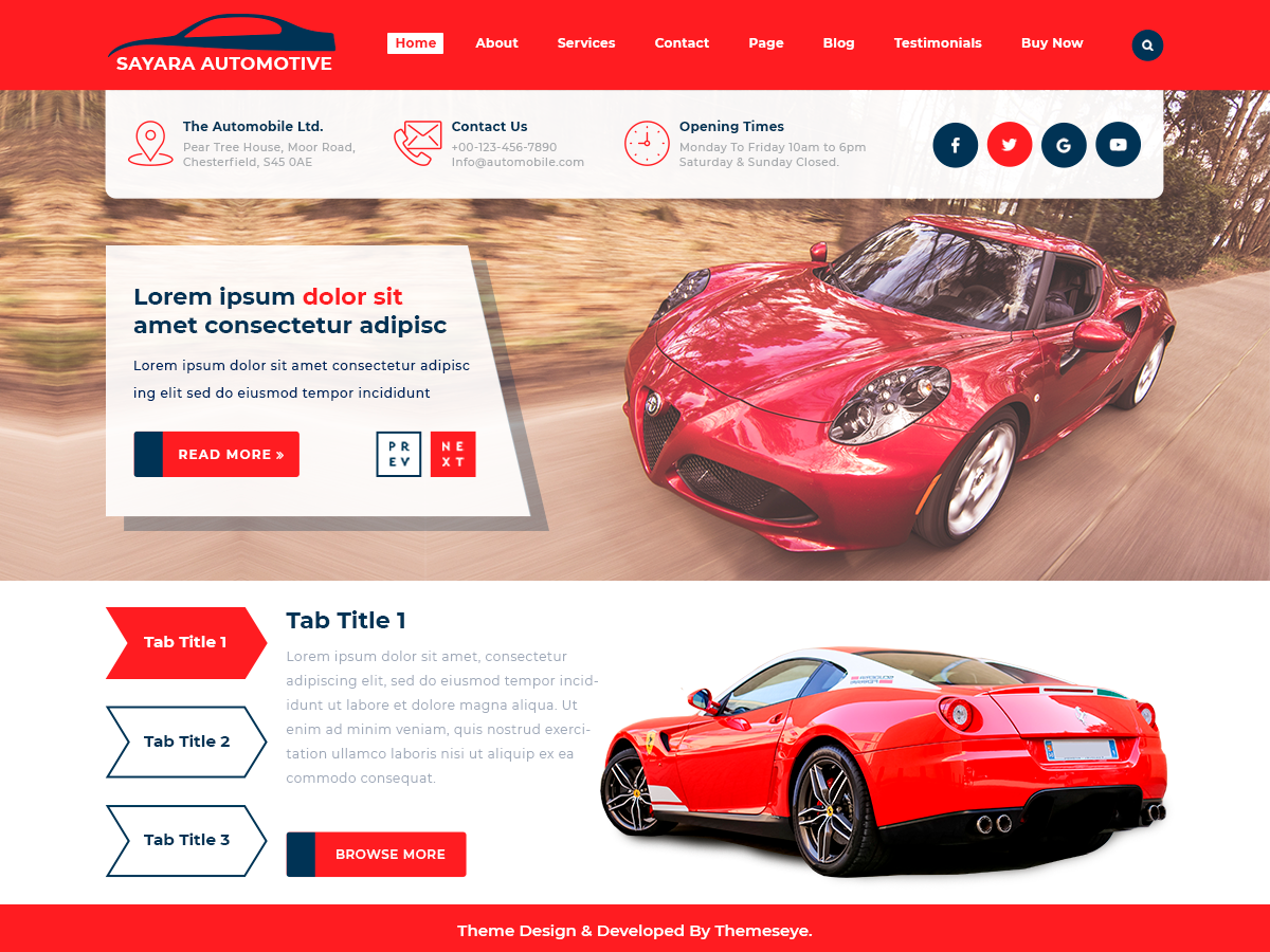 Sayara Automotive Preview Wordpress Theme - Rating, Reviews, Preview, Demo & Download