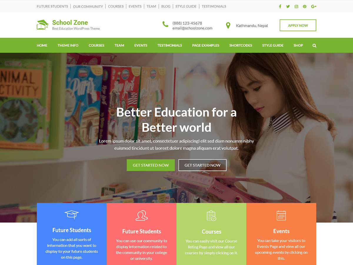 School Zone Preview Wordpress Theme - Rating, Reviews, Preview, Demo & Download
