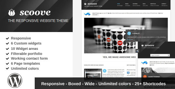 Scoove Responsive Preview Wordpress Theme - Rating, Reviews, Preview, Demo & Download