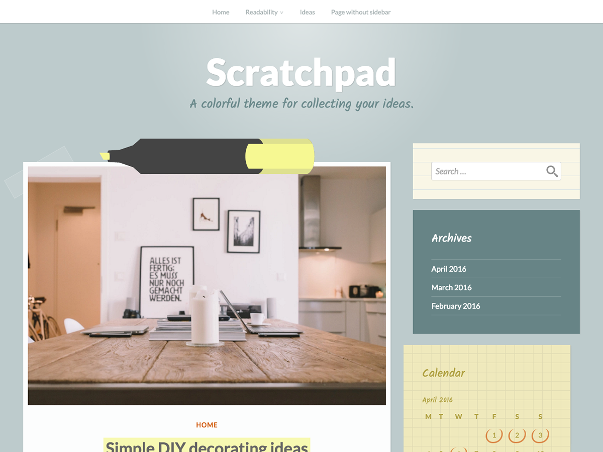 Scratchpad Preview Wordpress Theme - Rating, Reviews, Preview, Demo & Download