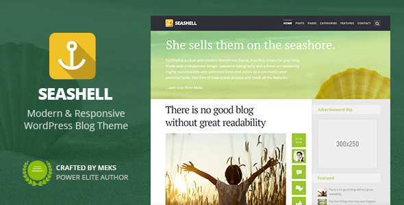 SeaShell Preview Wordpress Theme - Rating, Reviews, Preview, Demo & Download