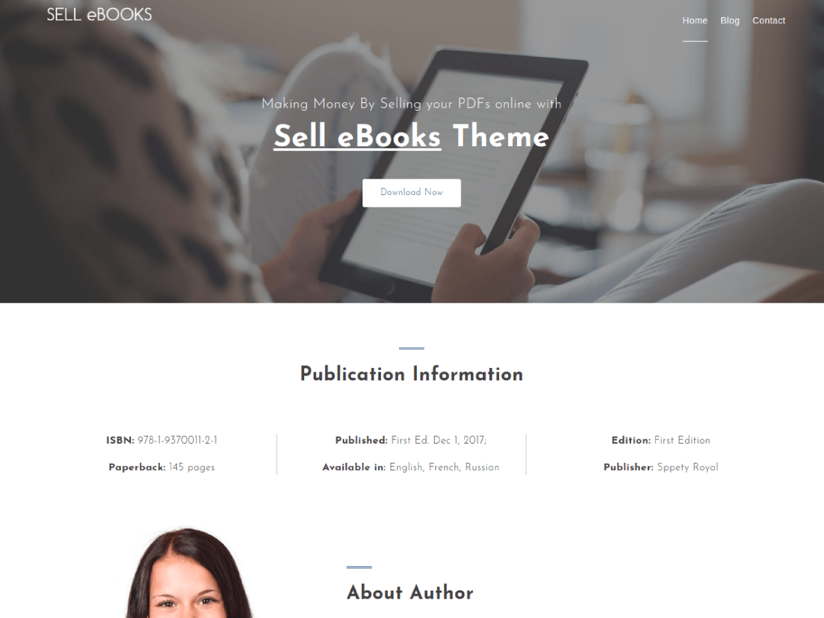 Sell EBooks Preview Wordpress Theme - Rating, Reviews, Preview, Demo & Download