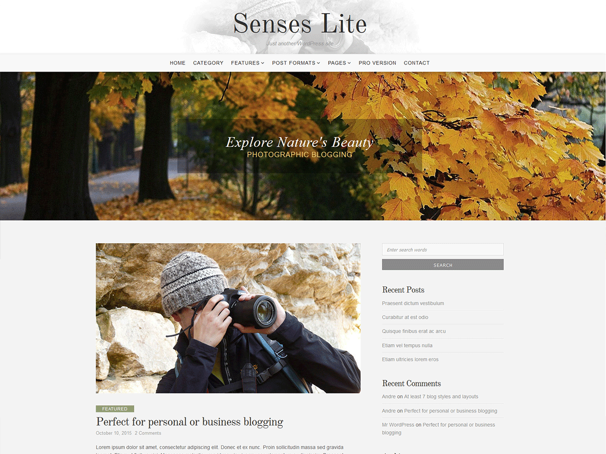 Senses Lite Preview Wordpress Theme - Rating, Reviews, Preview, Demo & Download