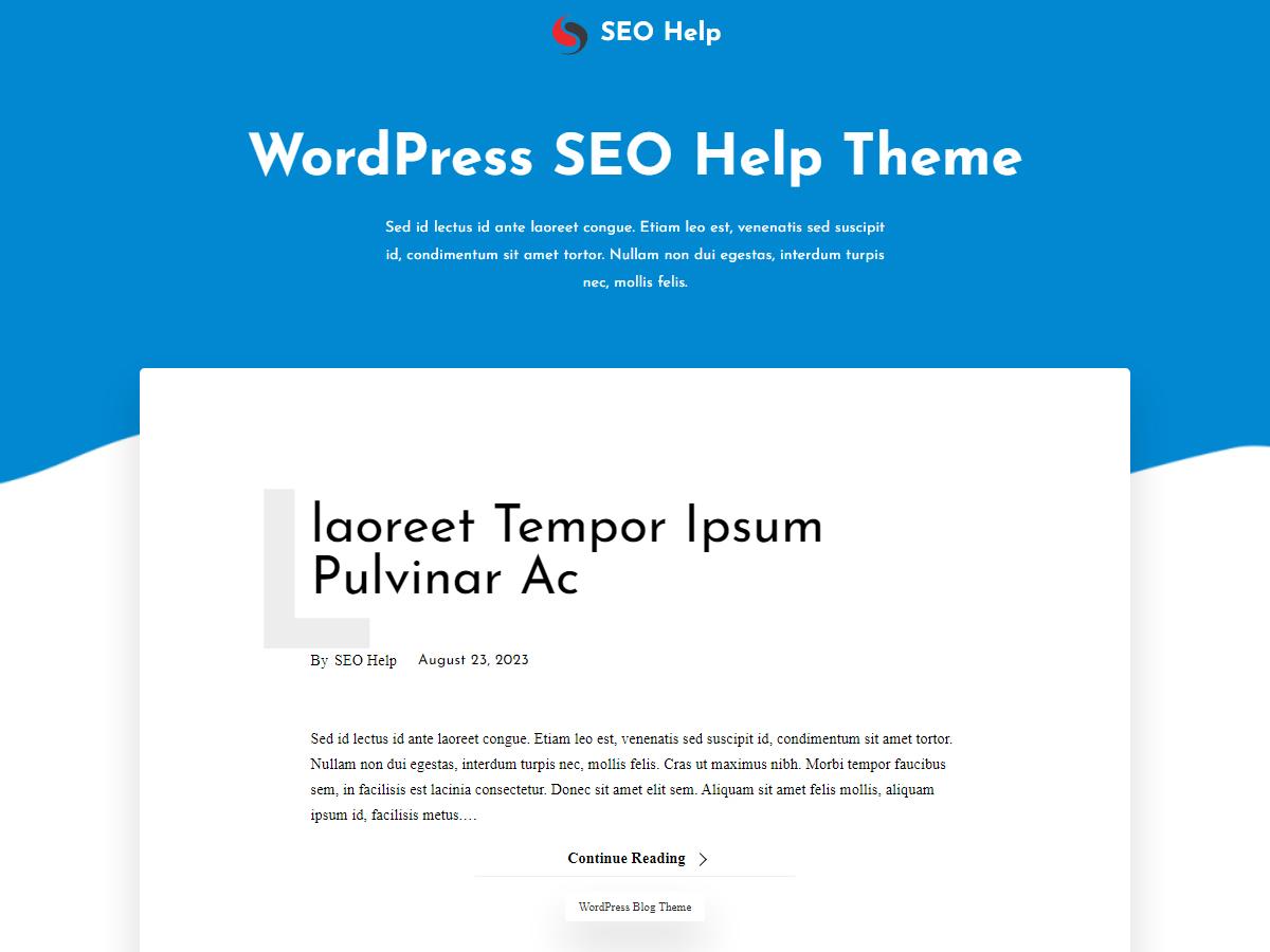 SEO Help Preview Wordpress Theme - Rating, Reviews, Preview, Demo & Download