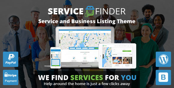 Service Finder Preview Wordpress Theme - Rating, Reviews, Preview, Demo & Download
