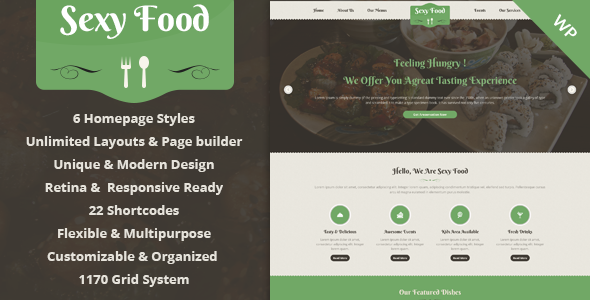 Sexy Food Preview Wordpress Theme - Rating, Reviews, Preview, Demo & Download