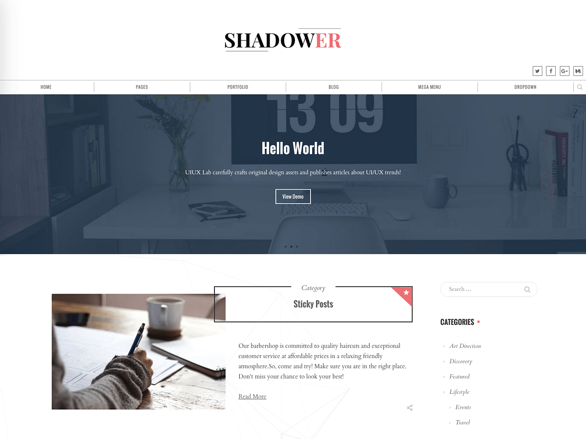 Shadower Preview Wordpress Theme - Rating, Reviews, Preview, Demo & Download