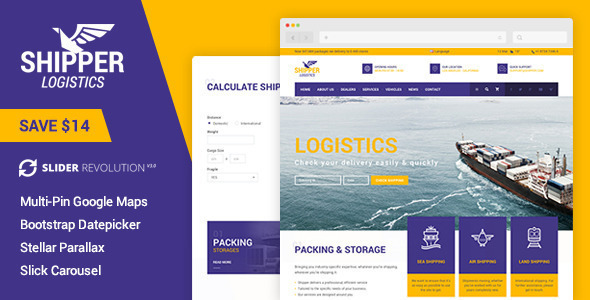 Shipper Logistic Preview Wordpress Theme - Rating, Reviews, Preview, Demo & Download