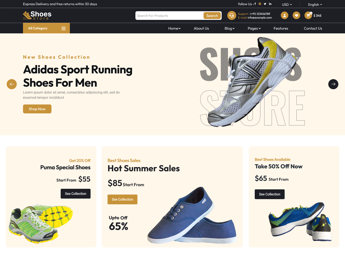 Shoes Footwear Preview Wordpress Theme - Rating, Reviews, Preview, Demo & Download