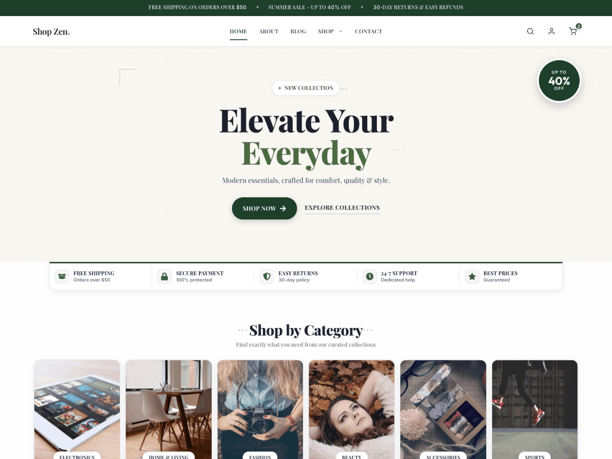 Shop Zen Preview Wordpress Theme - Rating, Reviews, Preview, Demo & Download