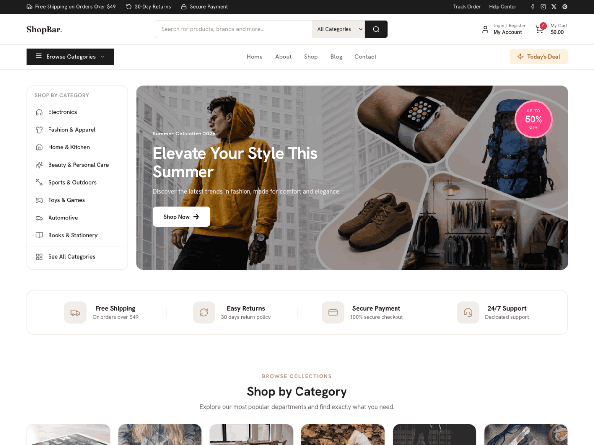 ShopBar Preview Wordpress Theme - Rating, Reviews, Preview, Demo & Download