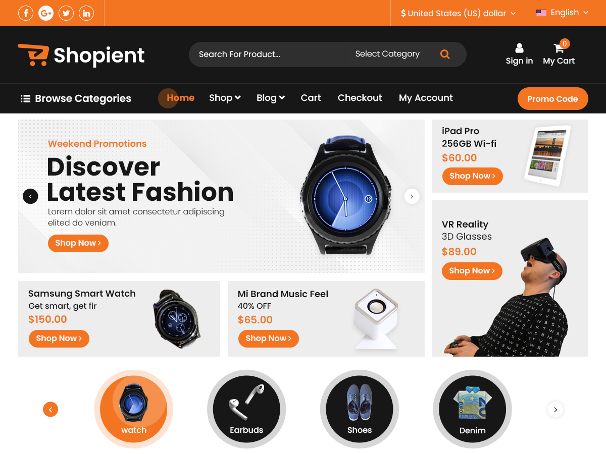 Shopient Preview Wordpress Theme - Rating, Reviews, Preview, Demo & Download