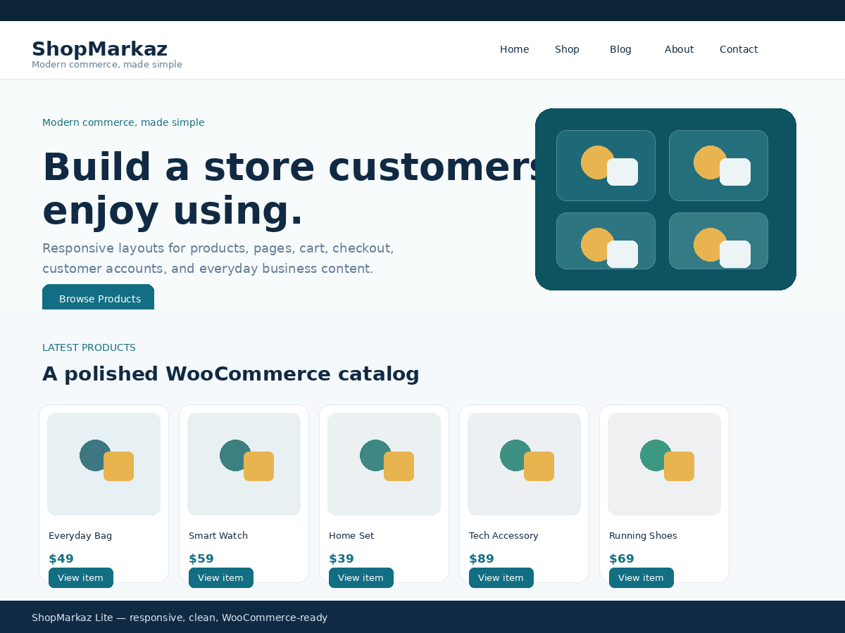 ShopMarkaz Lite Preview Wordpress Theme - Rating, Reviews, Preview, Demo & Download