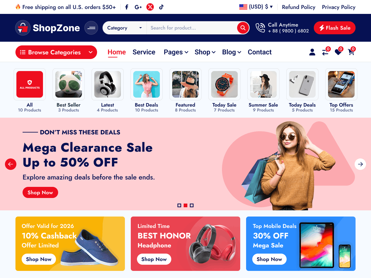 ShopZone Preview Wordpress Theme - Rating, Reviews, Preview, Demo & Download