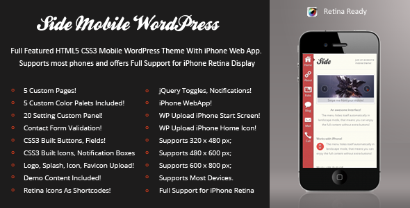 Side Mobile Preview Wordpress Theme - Rating, Reviews, Preview, Demo & Download