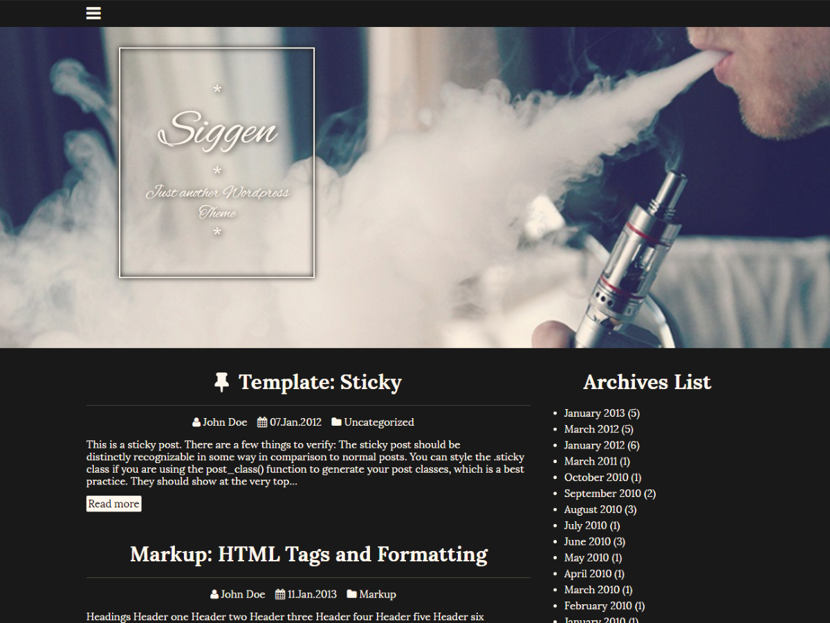 Siggen Preview Wordpress Theme - Rating, Reviews, Preview, Demo & Download