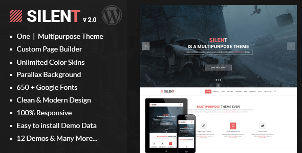 Silent Preview Wordpress Theme - Rating, Reviews, Preview, Demo & Download