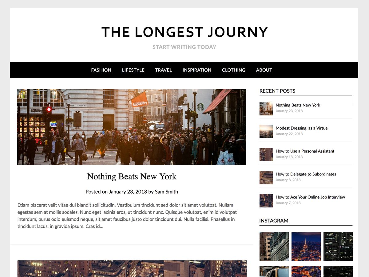 Simple ResponsiveBlogily Preview Wordpress Theme - Rating, Reviews, Preview, Demo & Download