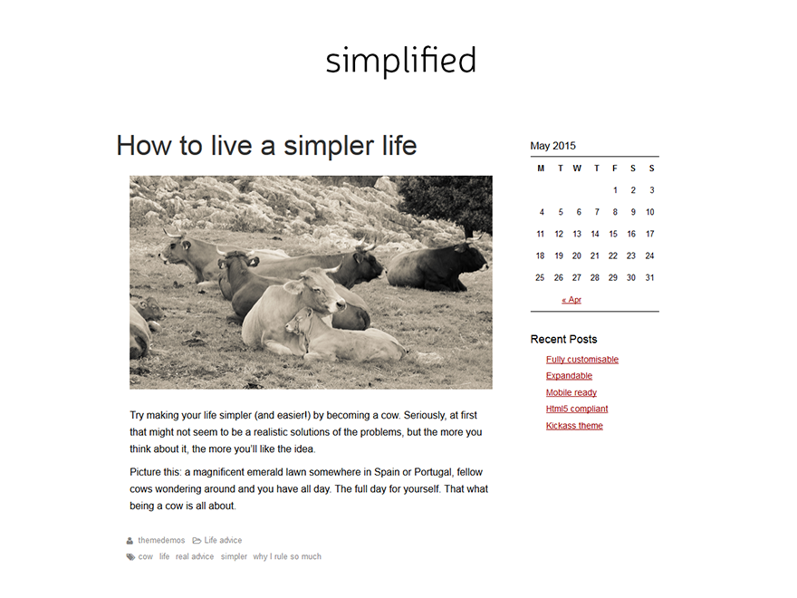 SimplifiedBlog Preview Wordpress Theme - Rating, Reviews, Preview, Demo & Download