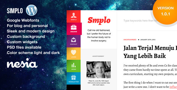 Simplo Preview Wordpress Theme - Rating, Reviews, Preview, Demo & Download