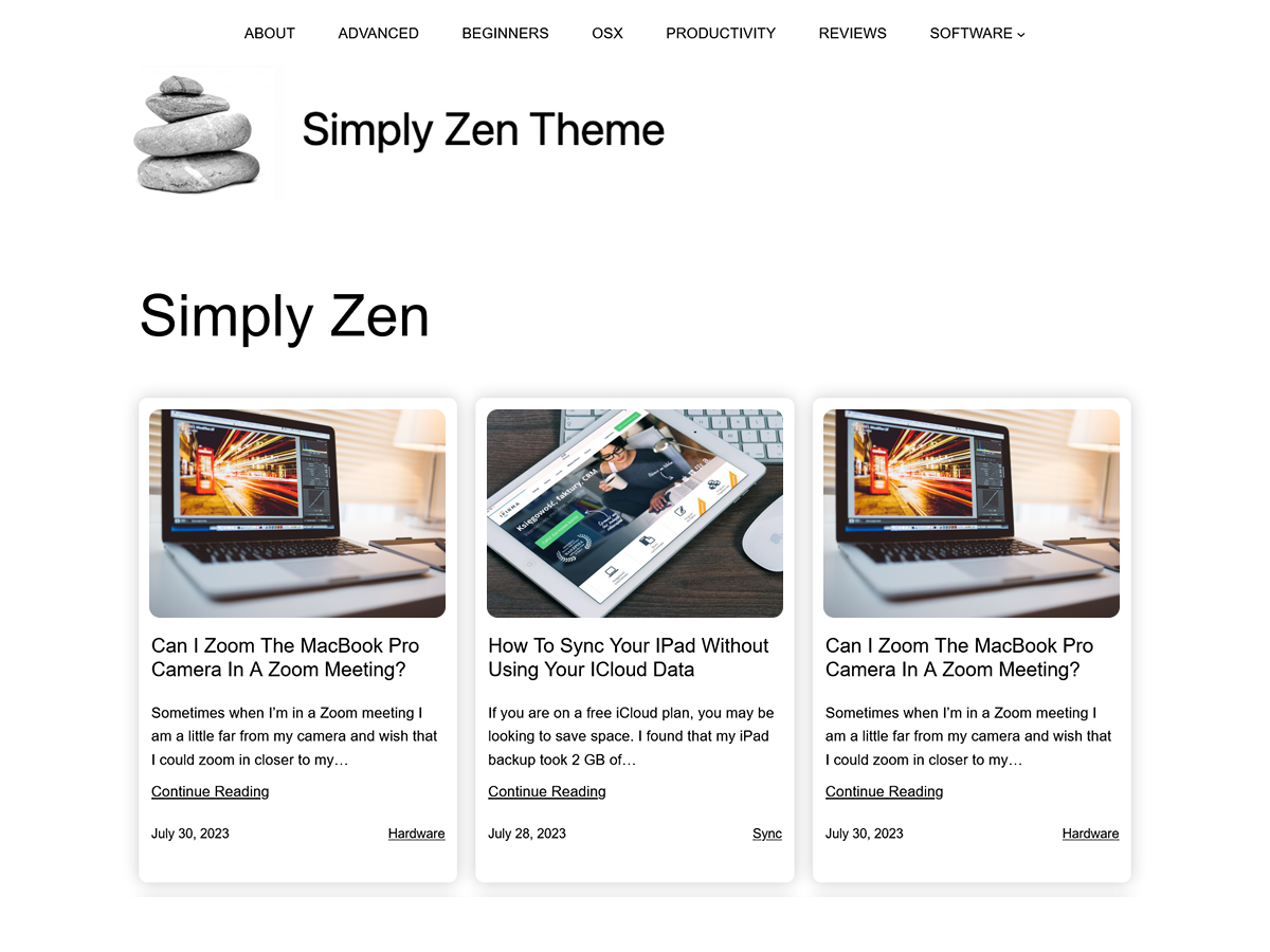 Simply Zen Preview Wordpress Theme - Rating, Reviews, Preview, Demo & Download
