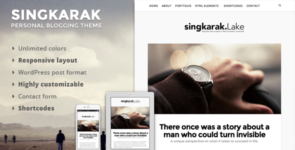 Singkarak Preview Wordpress Theme - Rating, Reviews, Preview, Demo & Download