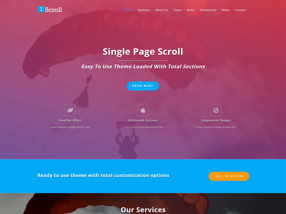 Single Page Preview Wordpress Theme - Rating, Reviews, Preview, Demo & Download