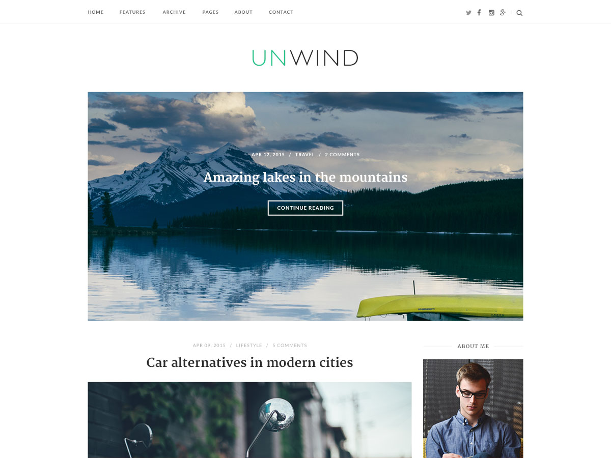 SiteOrigin Unwind Preview Wordpress Theme - Rating, Reviews, Preview, Demo & Download