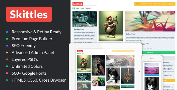 Skittles Multi Preview Wordpress Theme - Rating, Reviews, Preview, Demo & Download