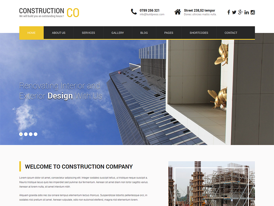 SKT Construction Preview Wordpress Theme - Rating, Reviews, Preview, Demo & Download