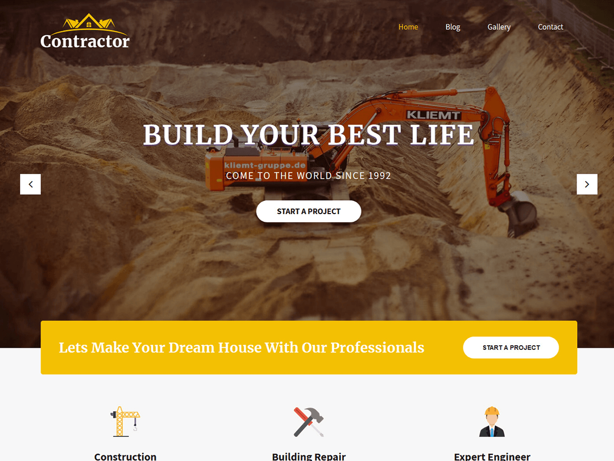 SKT Contractor Preview Wordpress Theme - Rating, Reviews, Preview, Demo & Download