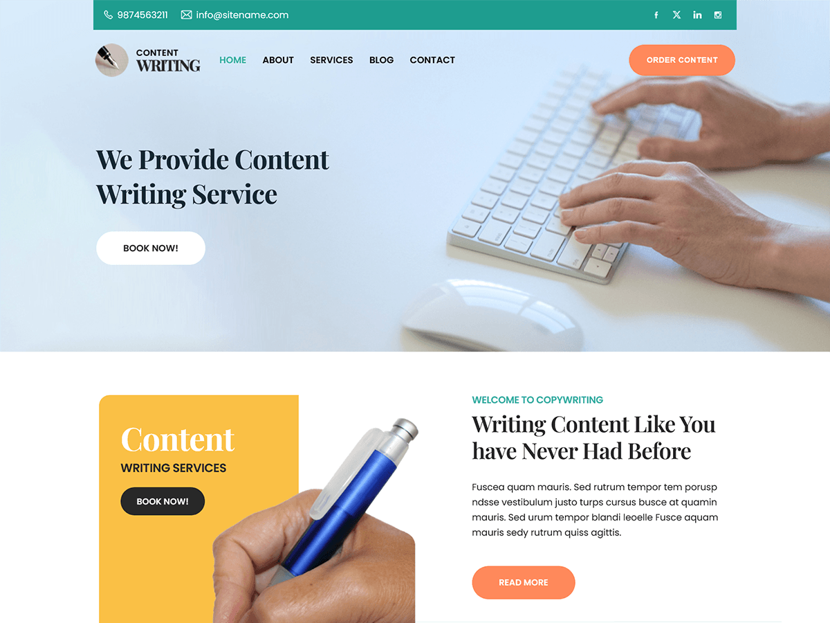 SKT Copywriter Preview Wordpress Theme - Rating, Reviews, Preview, Demo & Download