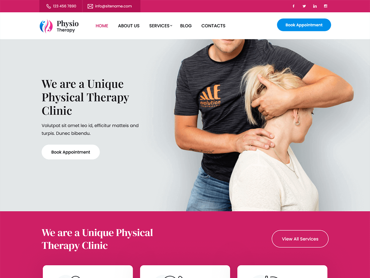 SKT Physiotherapy Preview Wordpress Theme - Rating, Reviews, Preview, Demo & Download