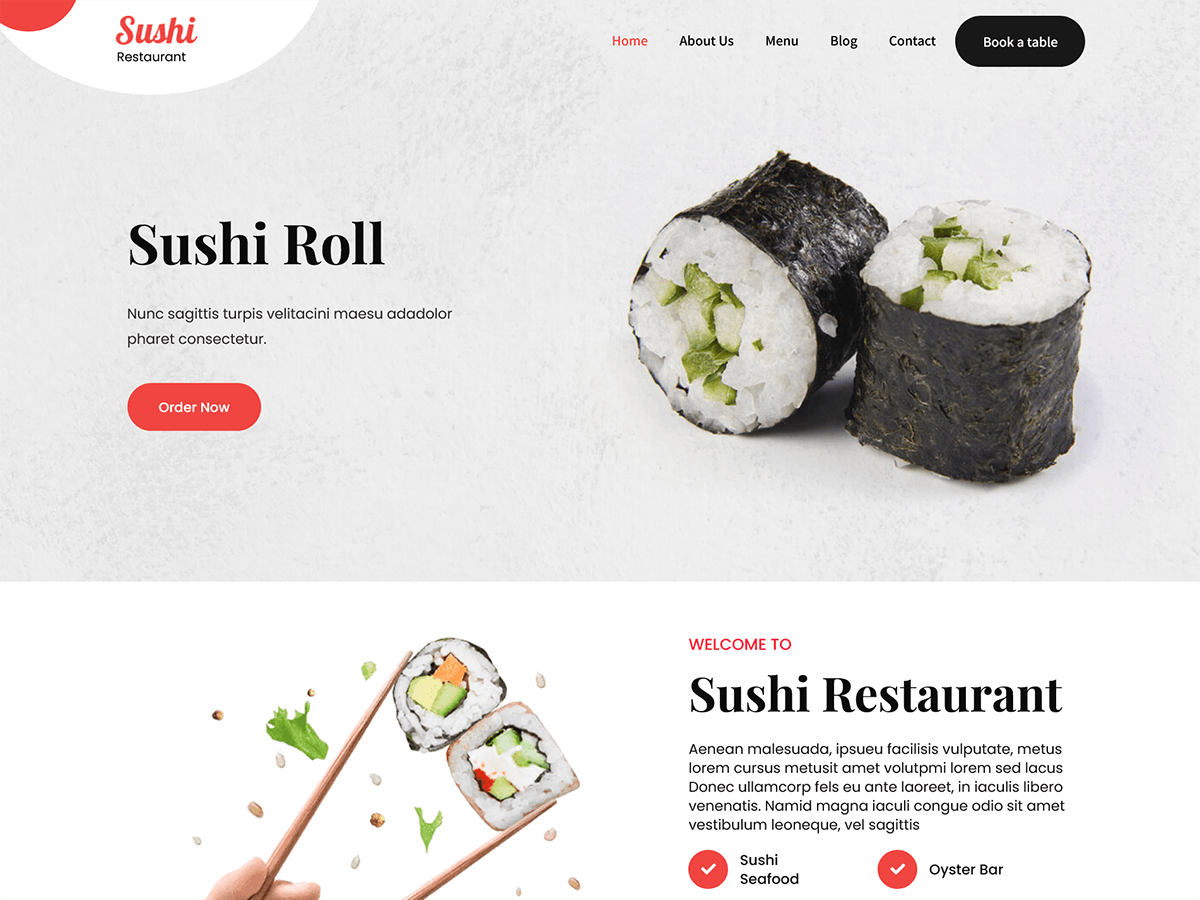 SKT Sushi Preview Wordpress Theme - Rating, Reviews, Preview, Demo & Download