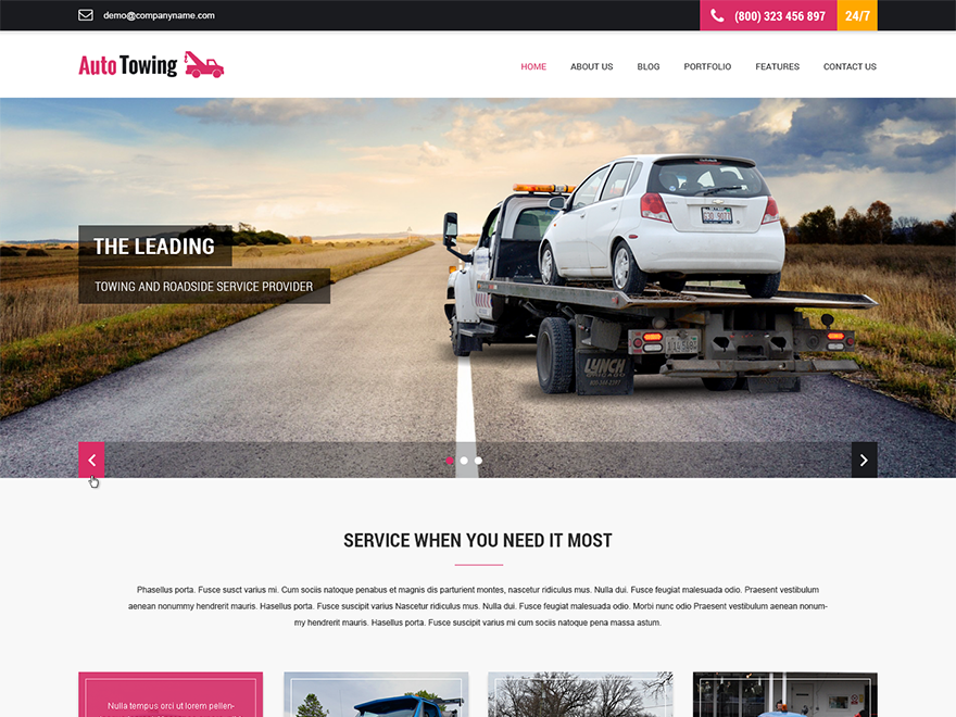 SKT Towing Preview Wordpress Theme - Rating, Reviews, Preview, Demo & Download
