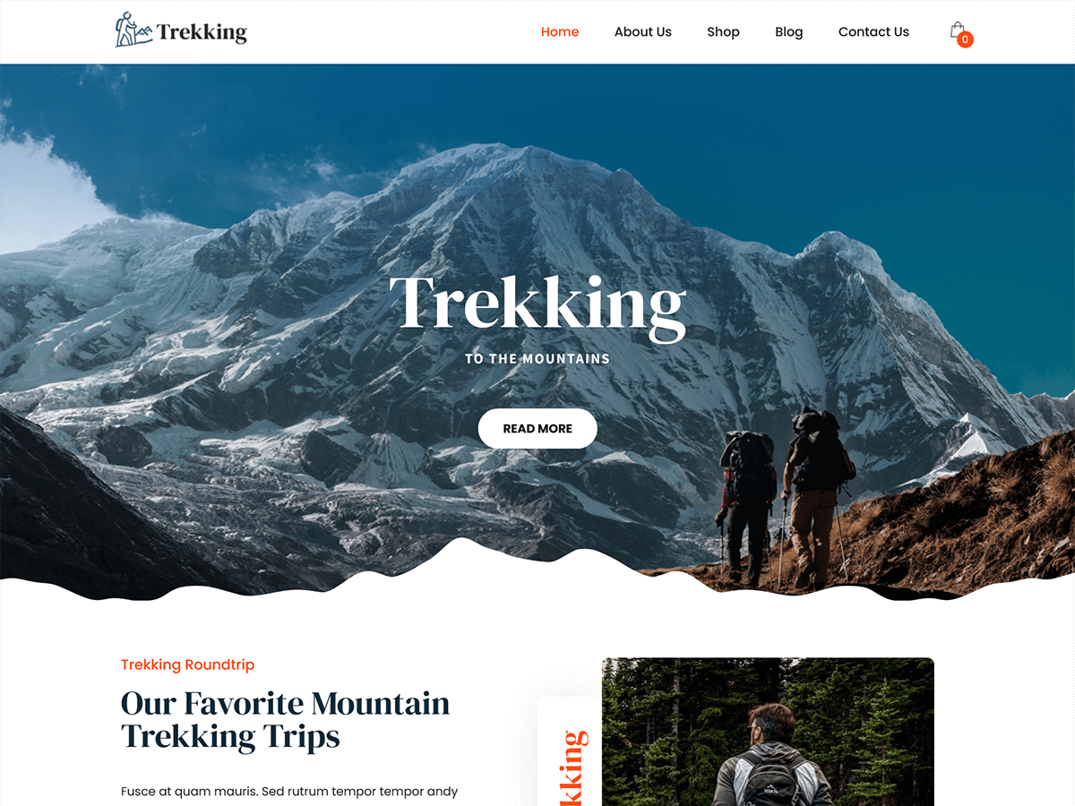 SKT Trekking Preview Wordpress Theme - Rating, Reviews, Preview, Demo & Download
