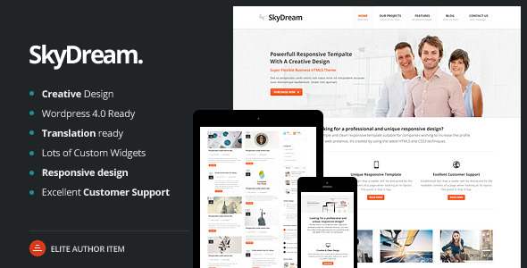 SkyDream Responsive Preview Wordpress Theme - Rating, Reviews, Preview, Demo & Download