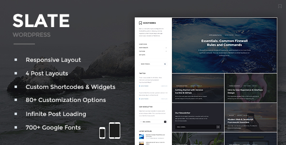 Slate Preview Wordpress Theme - Rating, Reviews, Preview, Demo & Download