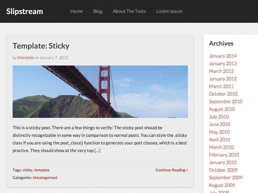 Slipstream Preview Wordpress Theme - Rating, Reviews, Preview, Demo & Download
