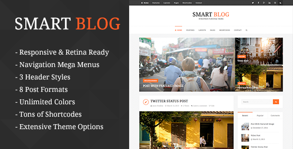 Smart Blog Preview Wordpress Theme - Rating, Reviews, Preview, Demo & Download
