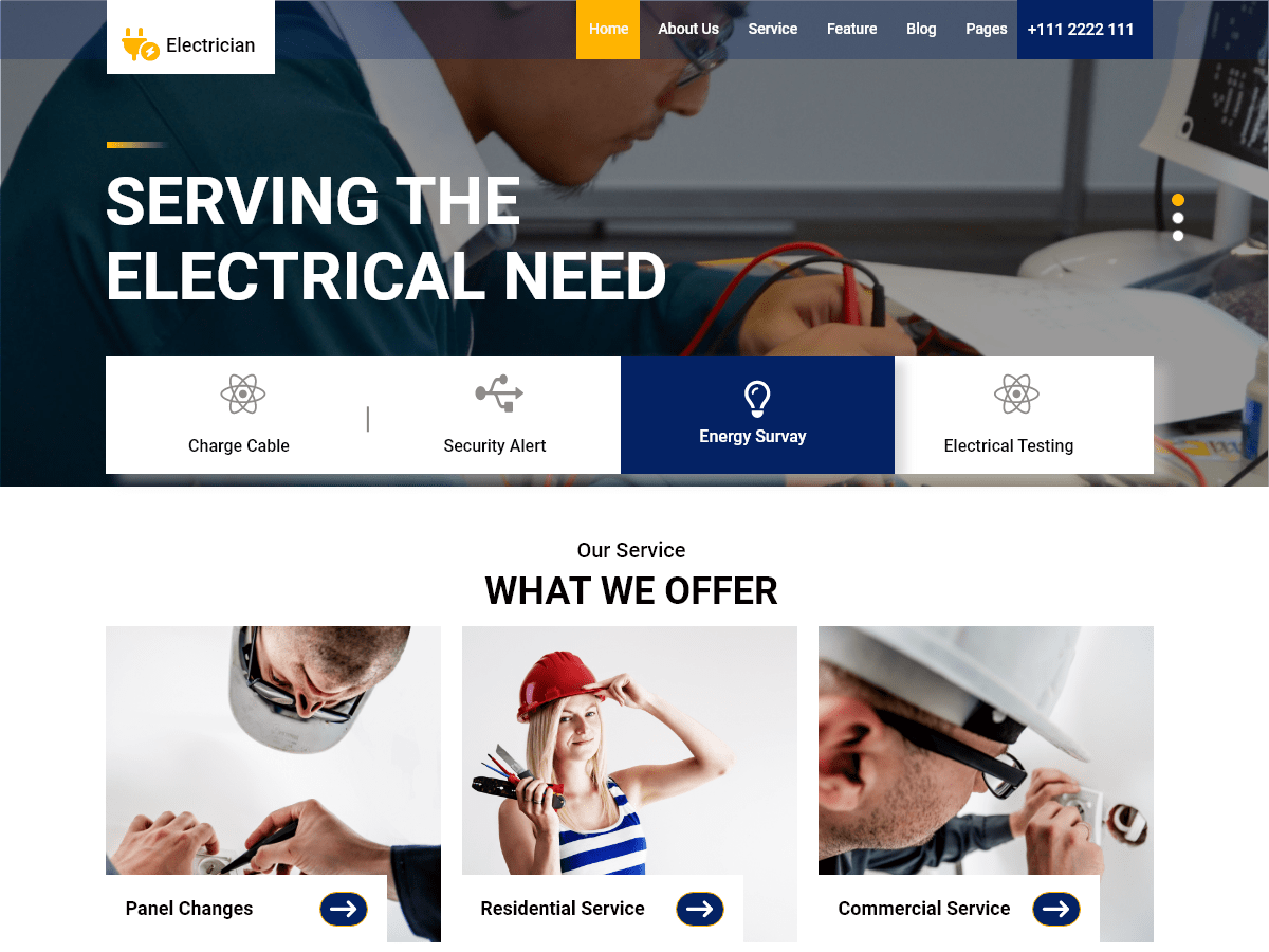 Smart Electrician Preview Wordpress Theme - Rating, Reviews, Preview, Demo & Download