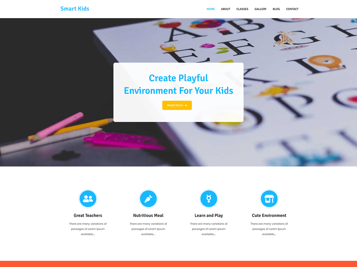 Smart Kids Preview Wordpress Theme - Rating, Reviews, Preview, Demo & Download