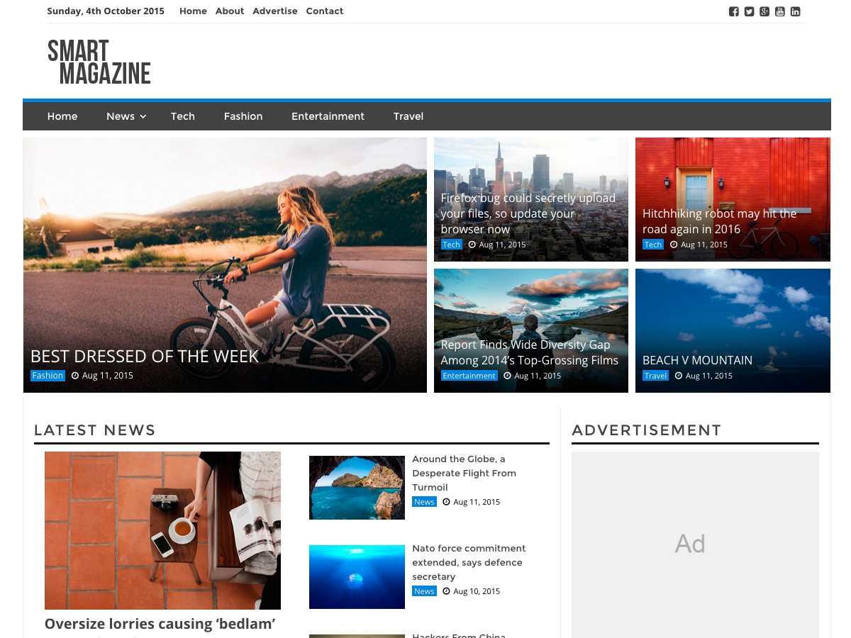 Smart Magazine Preview Wordpress Theme - Rating, Reviews, Preview, Demo & Download