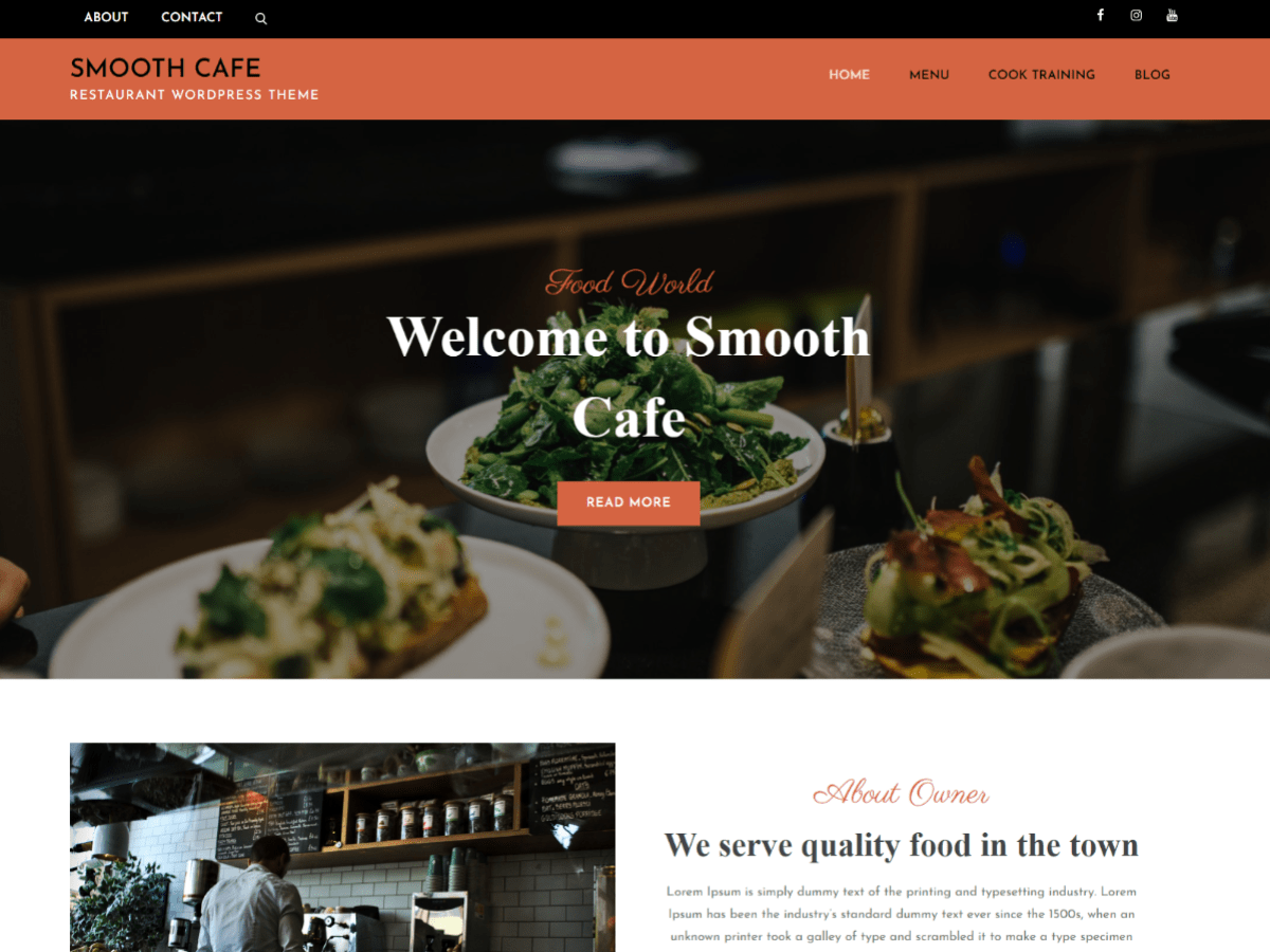 Smooth Cafe Preview Wordpress Theme - Rating, Reviews, Preview, Demo & Download