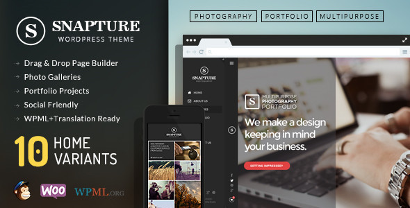 Snapture Photography Preview Wordpress Theme - Rating, Reviews, Preview, Demo & Download
