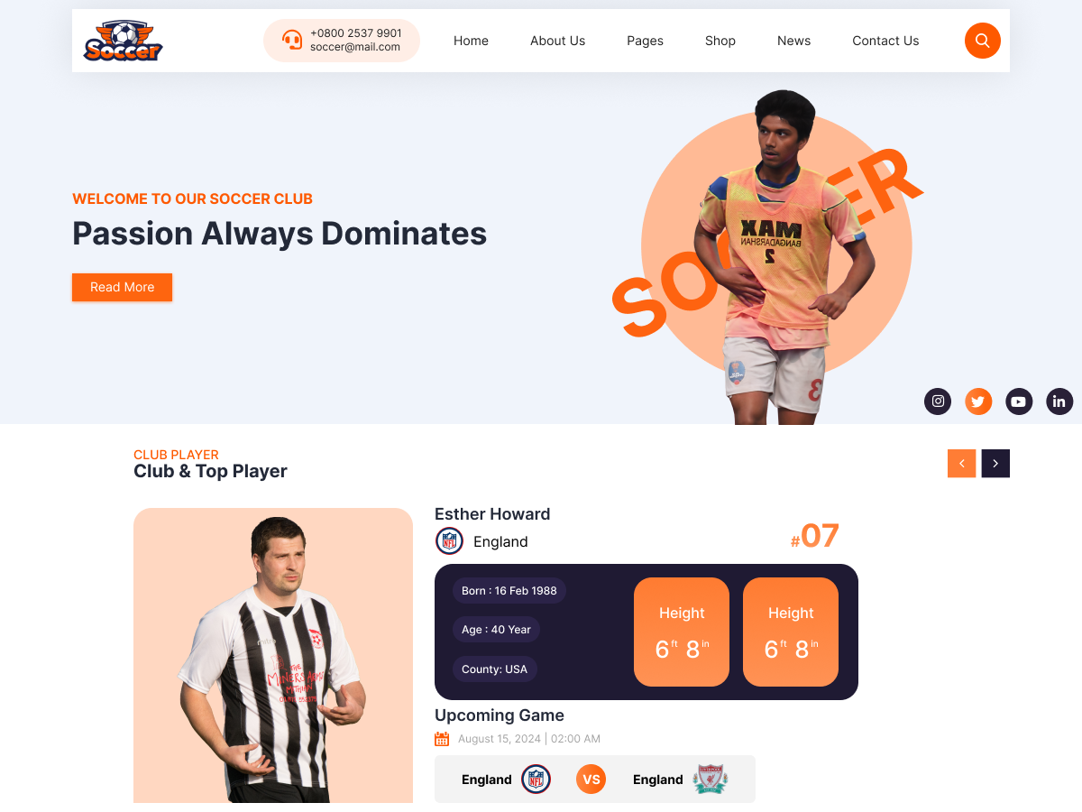 Soccer Academy Preview Wordpress Theme - Rating, Reviews, Preview, Demo & Download