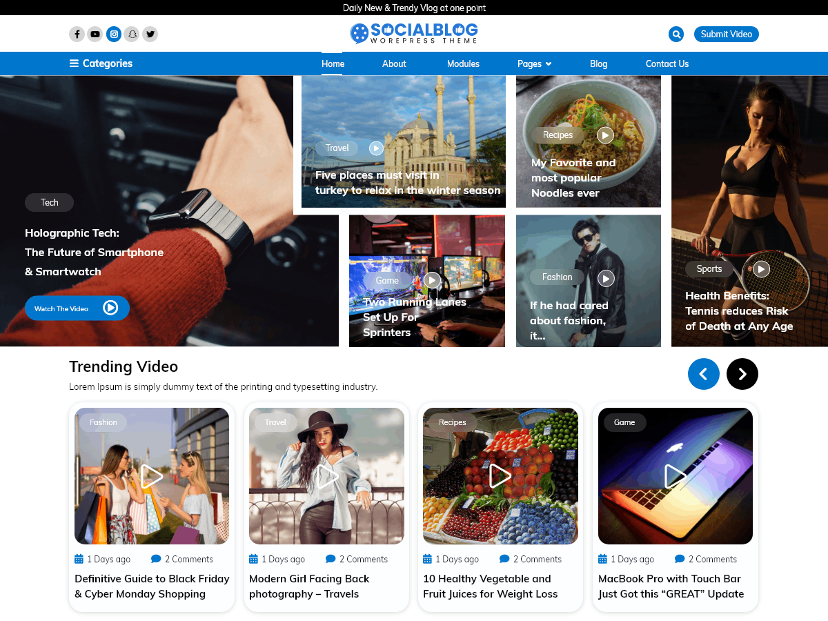 Social Blog Preview Wordpress Theme - Rating, Reviews, Preview, Demo & Download