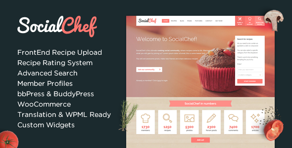 SocialChef Preview Wordpress Theme - Rating, Reviews, Preview, Demo & Download