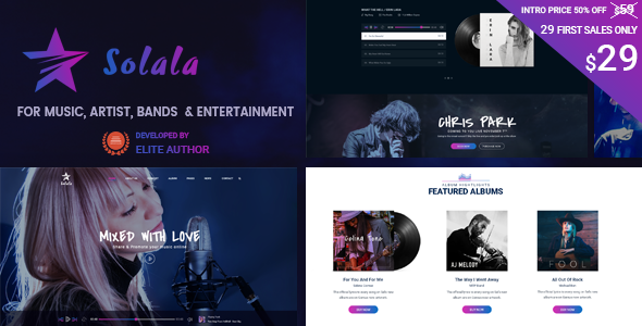 Solala Music Preview Wordpress Theme - Rating, Reviews, Preview, Demo & Download
