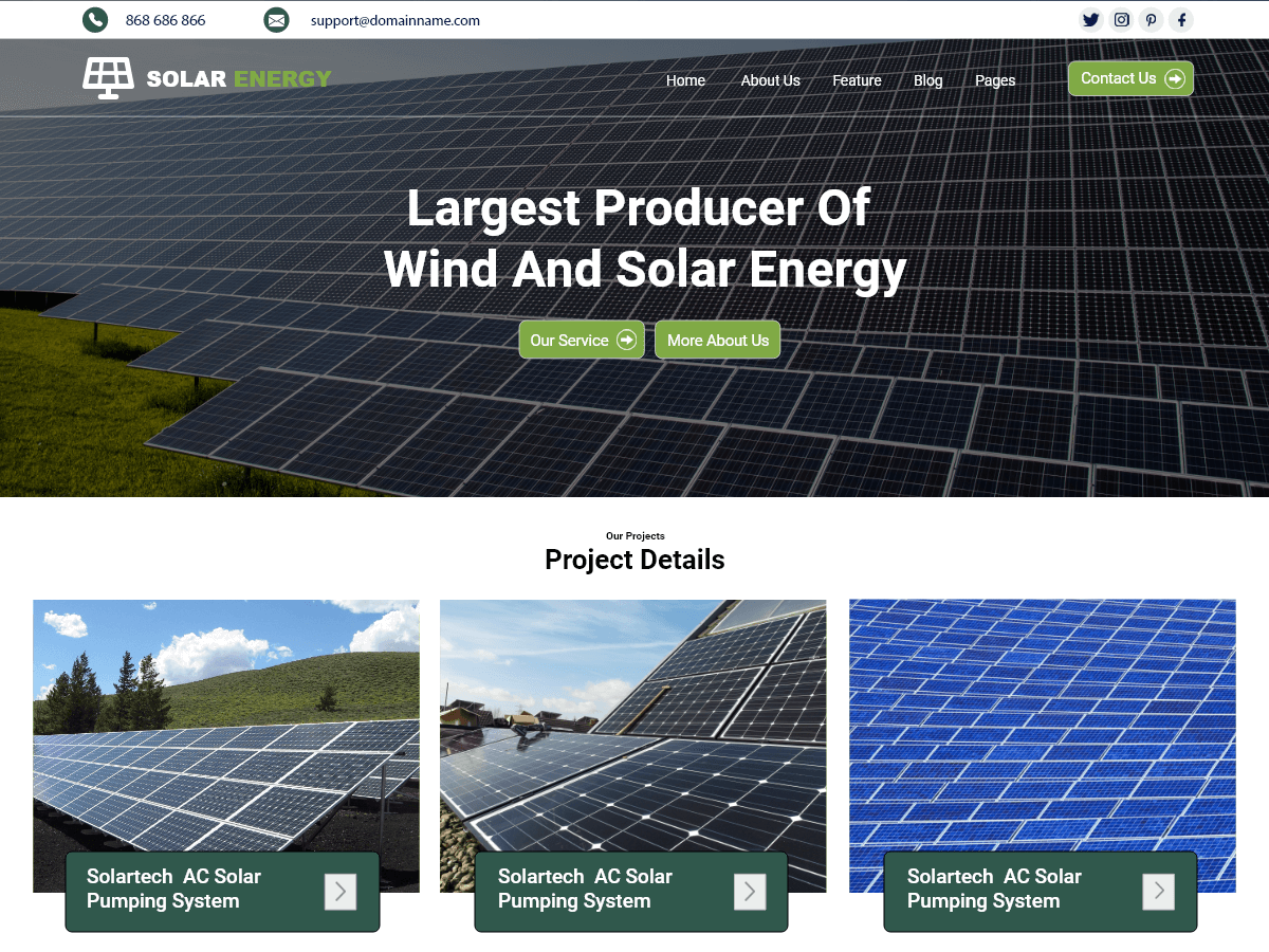 Solar Panels Preview Wordpress Theme - Rating, Reviews, Preview, Demo & Download